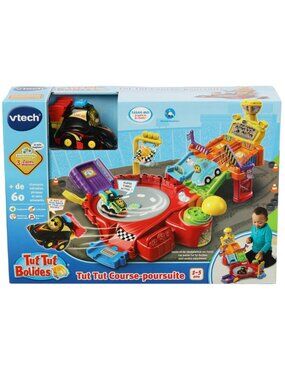VTech Tut Tut Launch & Spin Raceway Interactive Car Playset (French) New in Box